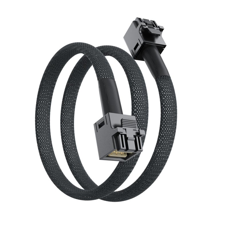 ipolex SFF-8643 to SFF-8643 Internal Mini SAS HD Cable with Sideband, Support up to 4 Lanes of SAS Data, Work with Server, Raid Card & PCI Express Controller, 0.5-m(1.6ft), 2 Pack - Image 3